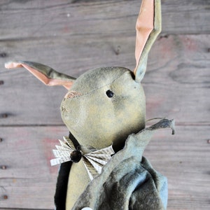 Primitive Standing Boy Bunny with Egg