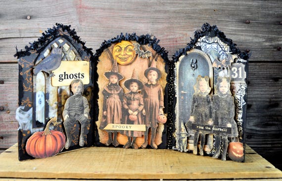 NEW! OOAK Tri-Fold Halloween Collage