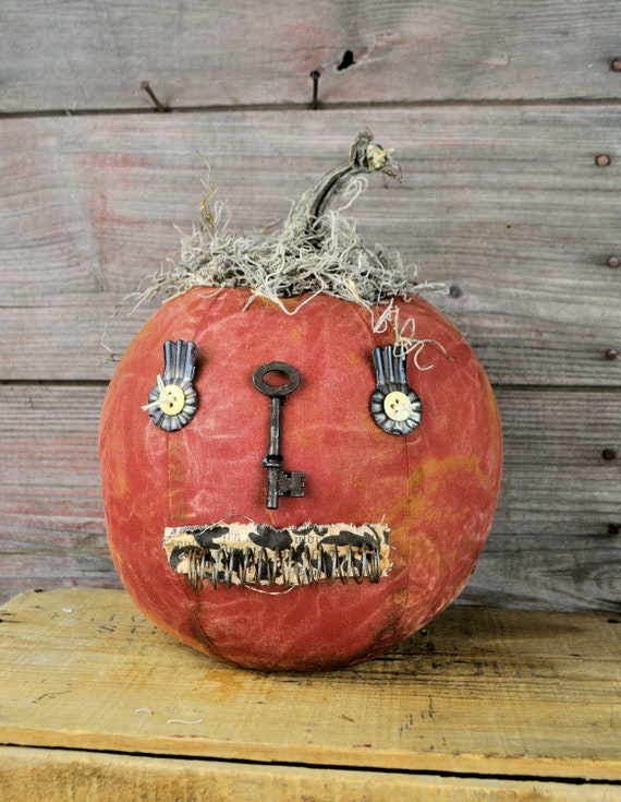 Prim One-of-a-kind Harvest Red Jack-O-Lantern