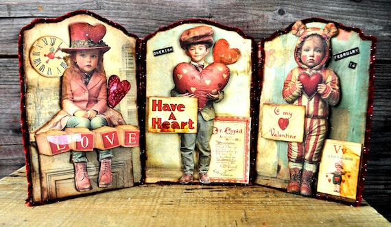 NEW! OOAK Tri-Fold Valentines Day Collage