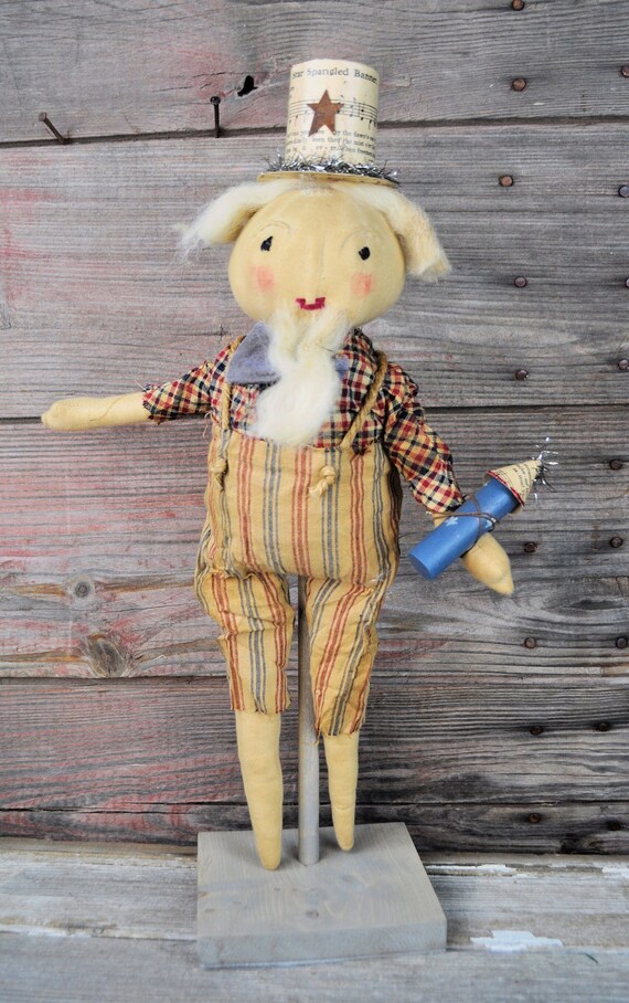 Primitive Uncle Sam With Rocket Firework