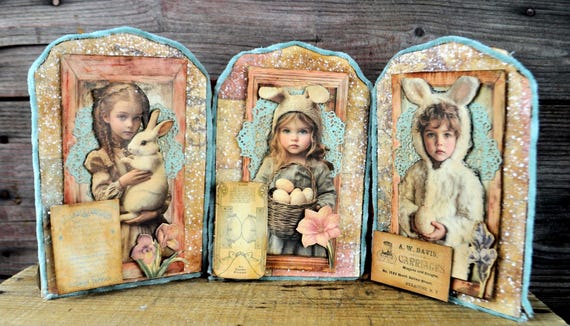 NEW! OOAK Tri-Fold Easter Collage