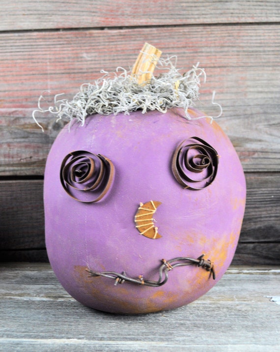 Prim One-of-a-kind Purple Jack-O-Lantern