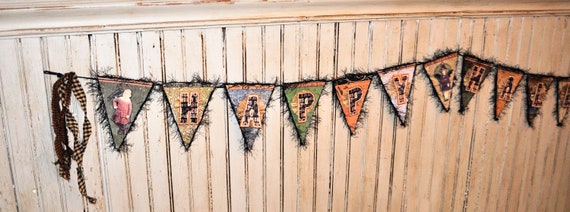 Primitive "Happy Halloween" Banner