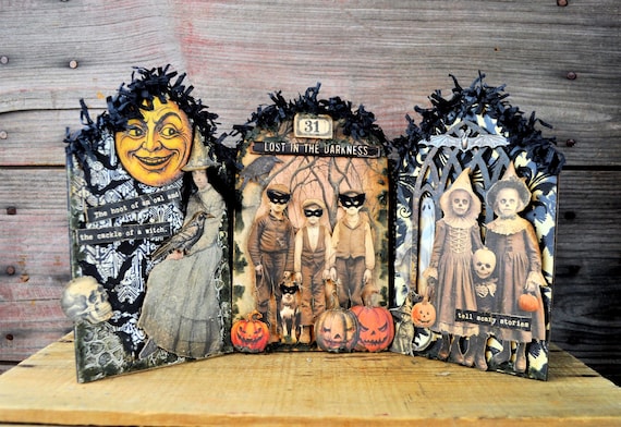 NEW! OOAK Tri-Fold Halloween Collage