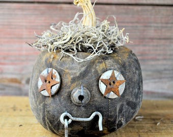 Prim One-of-a-kind Mini Black Jack-O-Lantern