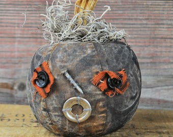 Prim One-of-a-kind Mini Black Jack-O-Lantern
