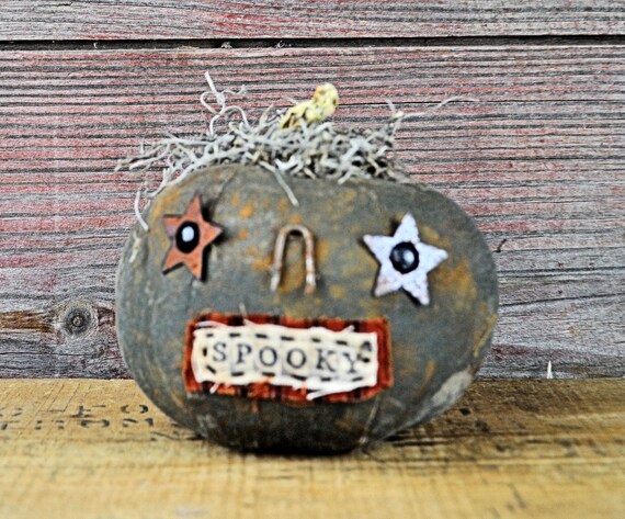 Prim One-of-a-kind Mini Black Jack-O-Lantern