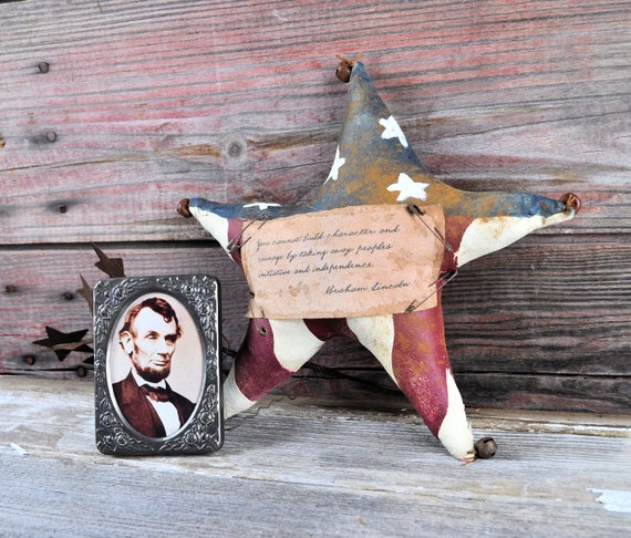 Prim Patriotic Star with Lincoln Quote