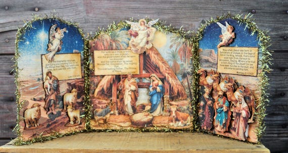 NEW! LE Tri-Fold Christmas Nativity Collage
