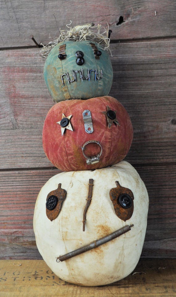 NEW! Primitive Small Jack-O-Lantern Stack
