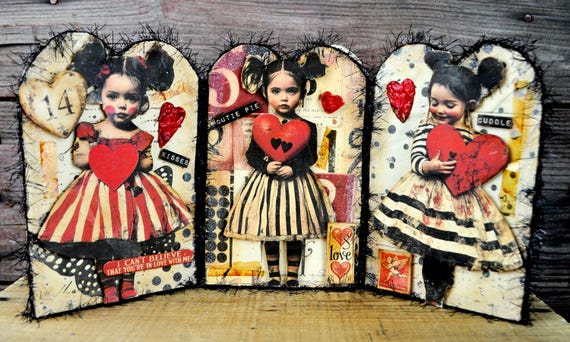 NEW! OOAK Tri-Fold Valentines Day Collage