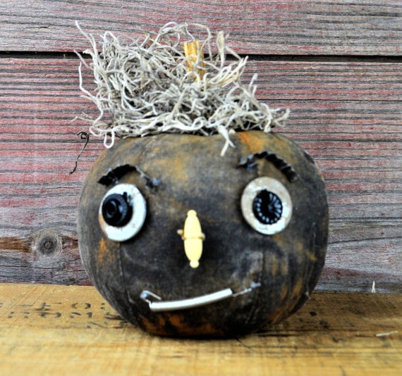 Prim One-of-a-kind Mini Dark Gray Jack-O-Lantern