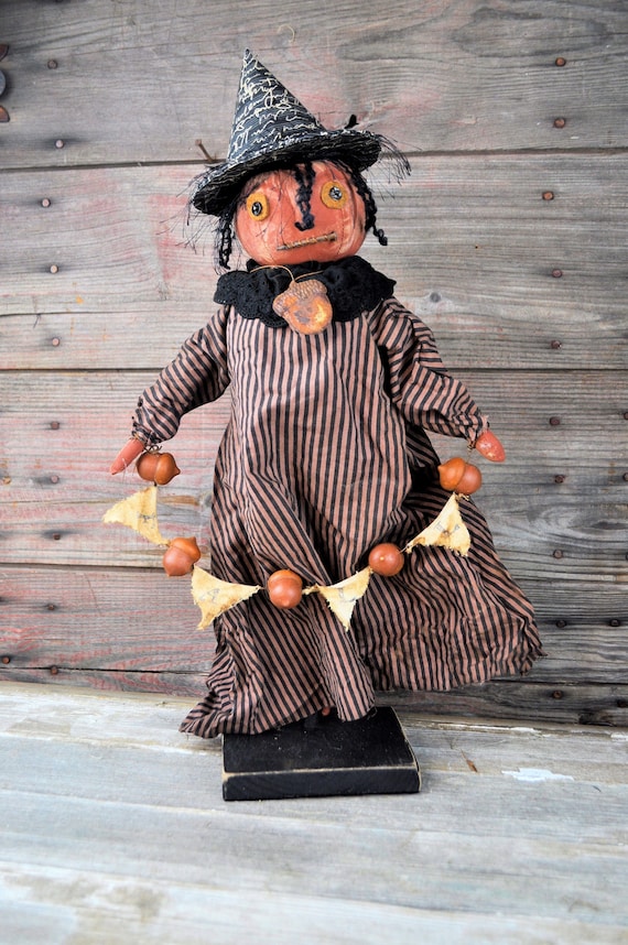 NEW! Primitive "Hattie" Fall Pumpkin Girl