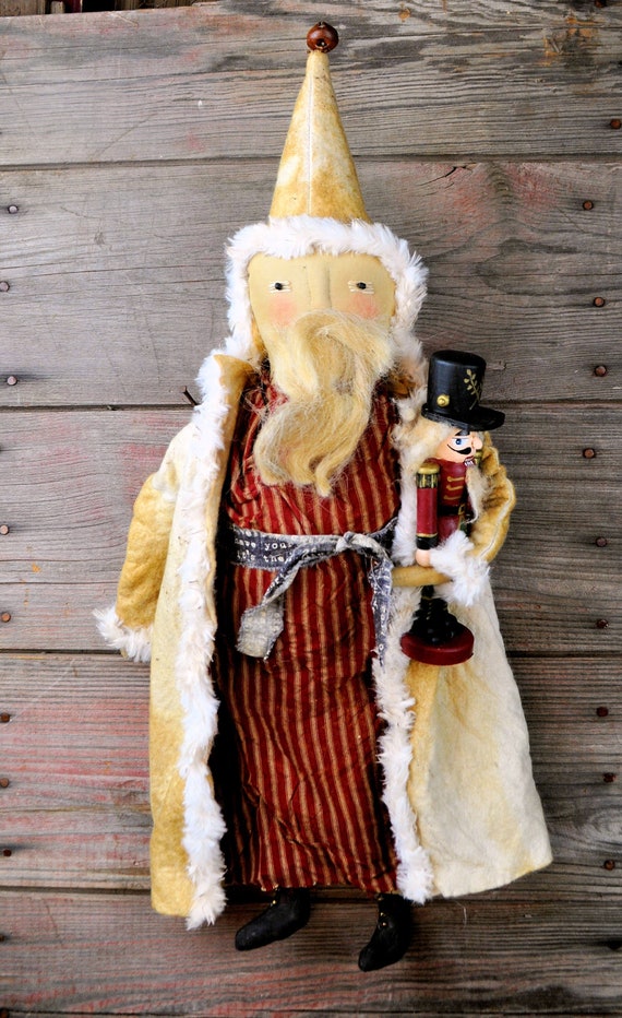 Primitive Santa with Nutcracker