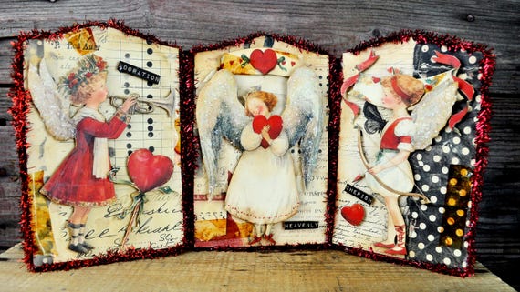 NEW! OOAK Tri-Fold Valentines Day Collage