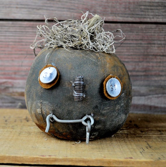 Prim One-of-a-kind Mini Dark Gray Jack-O-Lantern