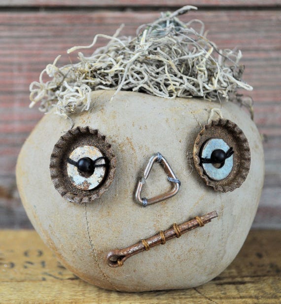 Prim One-of-a-kind Mini Light Gray Jack-O-Lantern