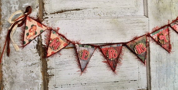 NEW! Primitive "Merry Christmas" Banner