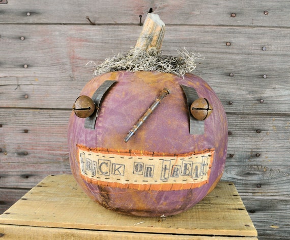 Prim One-of-a-kind Purple Jack-O-Lantern