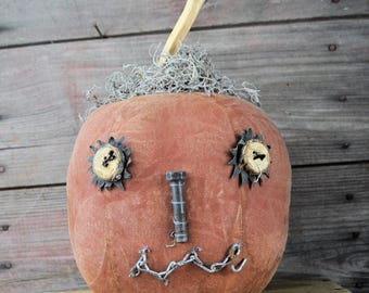 Prim One-of-a-kind Burnt Orange Jack-O-Lantern