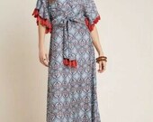 Anthropologie Sachin Babi Tasseled Boho Maxi Dress Wedding Summer Gown Size 2 Originally 248 Sold Out
