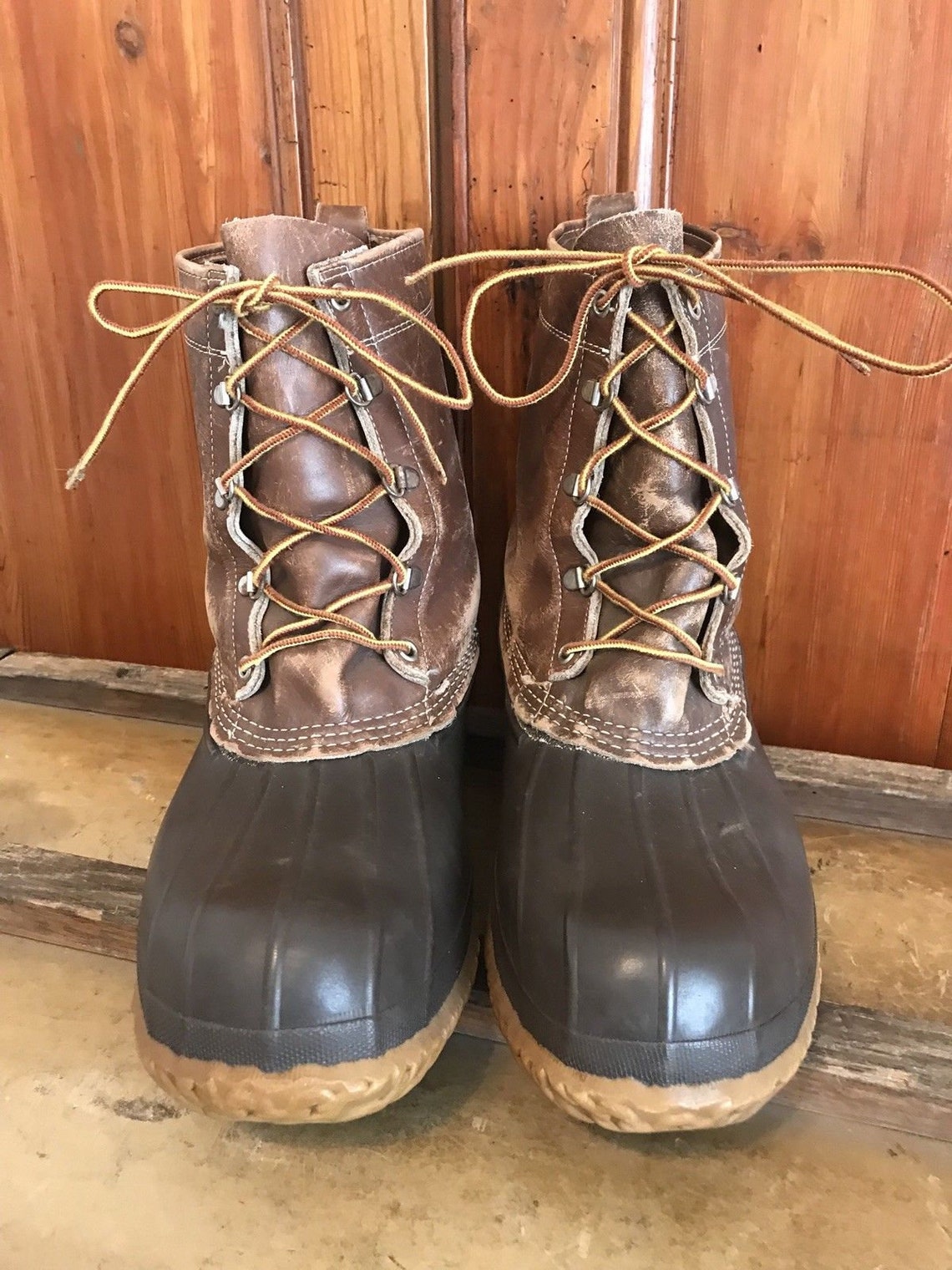 Vintage L.L BEAN Maine Hunting Boots Mens Size 12 Brown Old Etsy