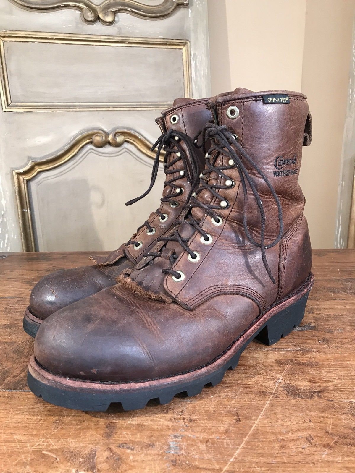 Vintage Chippewa Scout Logging Hiking Boots Mens Size 11 Wide Etsy UK