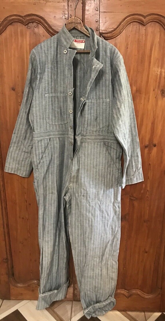 Vintage 50’s Red Cap Herringbone Denim Mechanic Co
