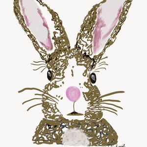 Bunny, children’s bunny, print, original, nursery, kid’s room, whimsical, playroom, wall art, wall decor
