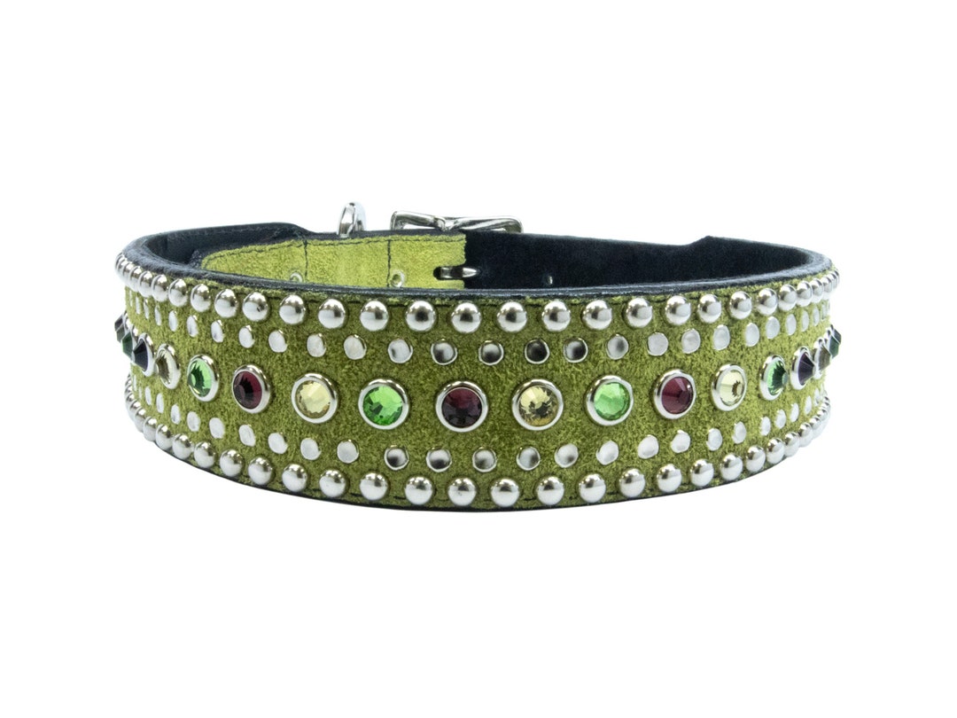 Leather Dog Collar, Personalized Dog Collar, Studded Dog Collar