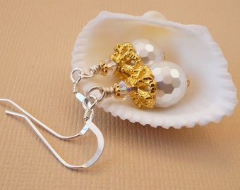 Pink - Alina Handcrafted GS & Shell Work Fabart Earrings