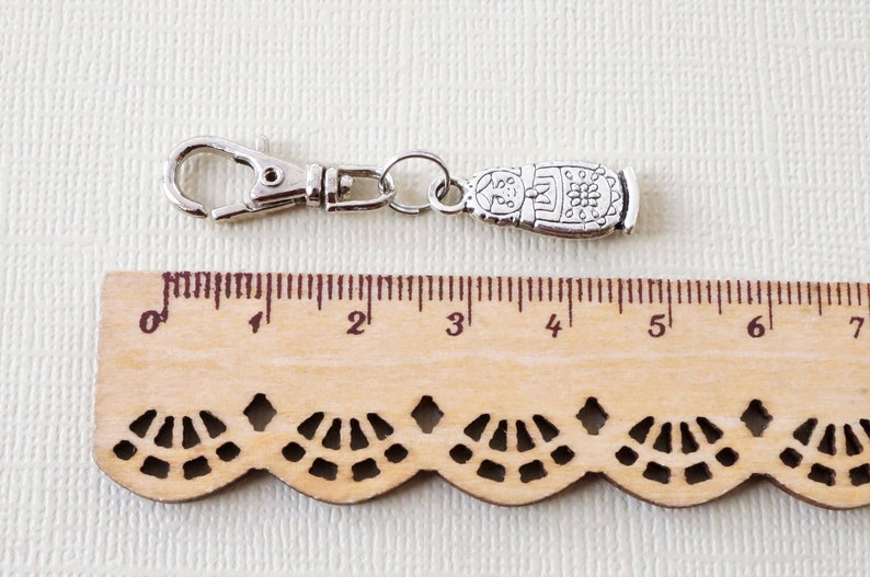 matryoshka small zip pull charm babushka charm for bag purse journal back pack planner keys Russian doll zipper charm small bag accessory