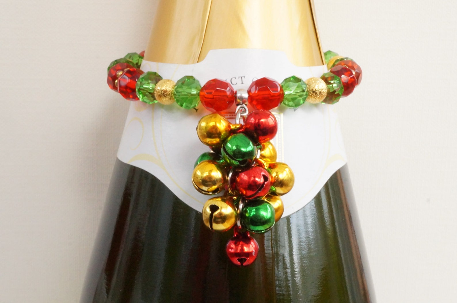 Wine Bottle Charm Jingle Bells Charm Bottle Bangle Etsy UK