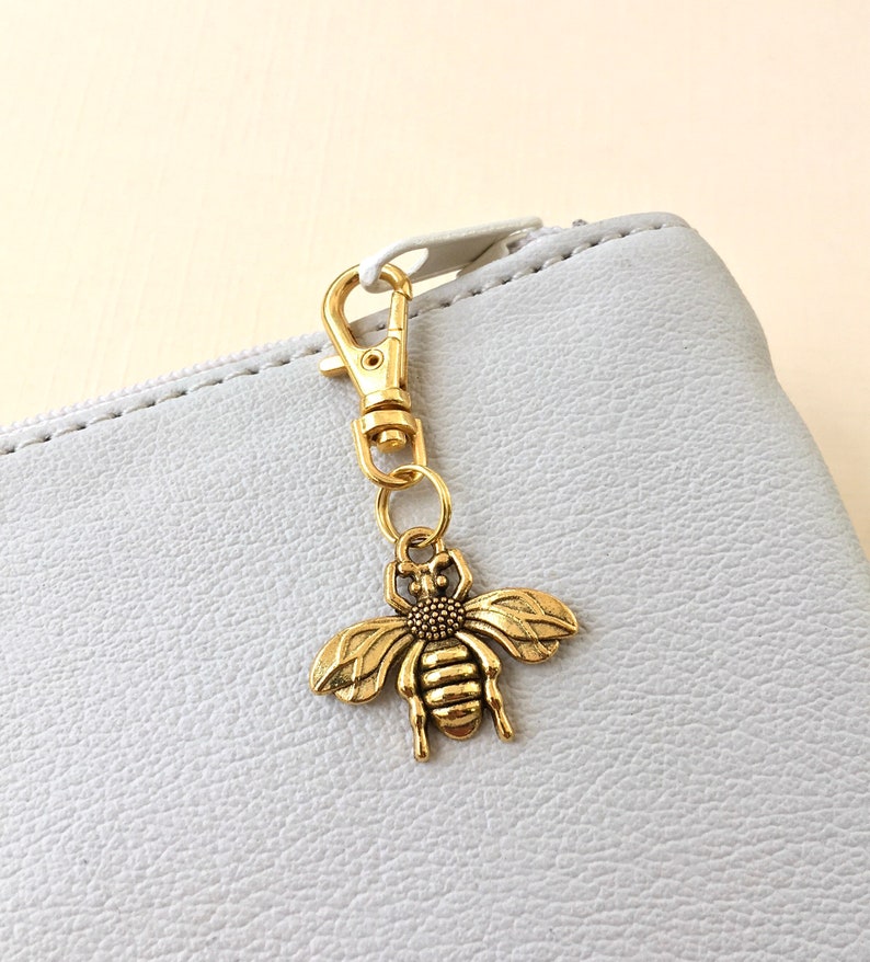 Antique gold bee zipper charm gold finish bee zip pull charm Etsy
