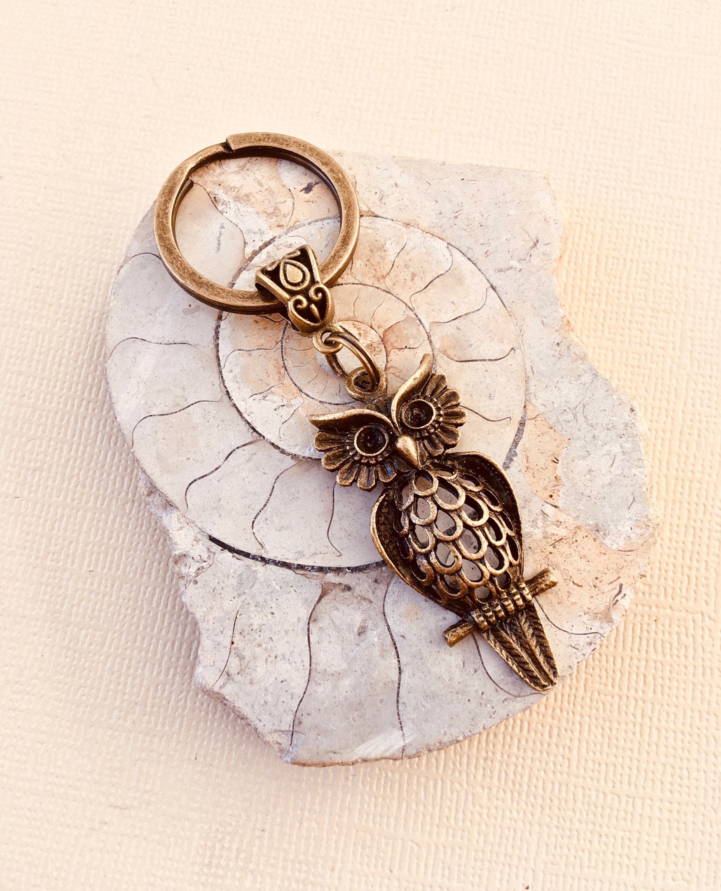Key case : owl shape, bag charm - Shop Chi-Hui Handmade Keychains
