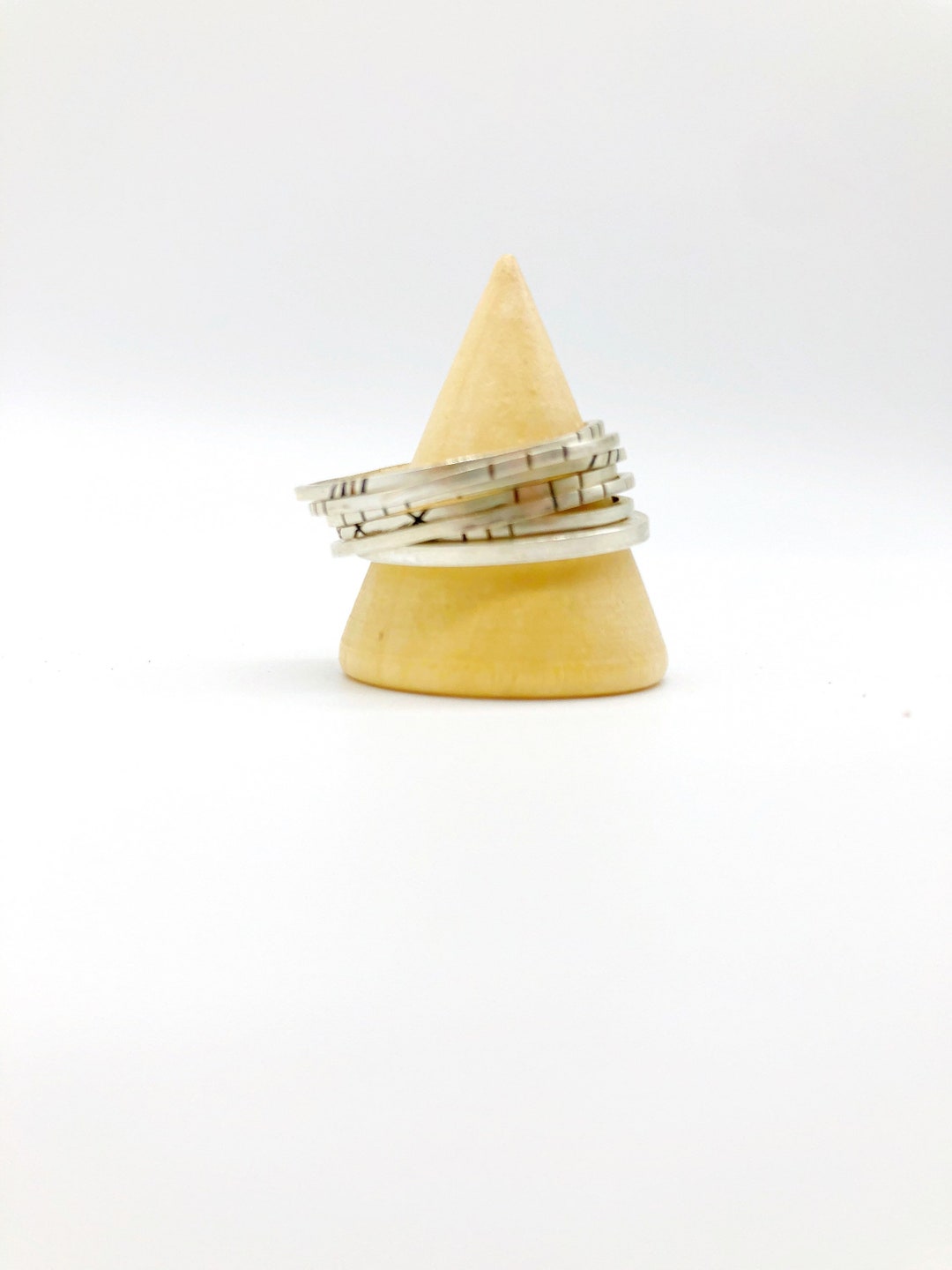 Handmade Silver Etched Stacking Rings - Etsy