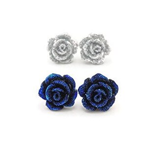 Plastic rose earrings clearance