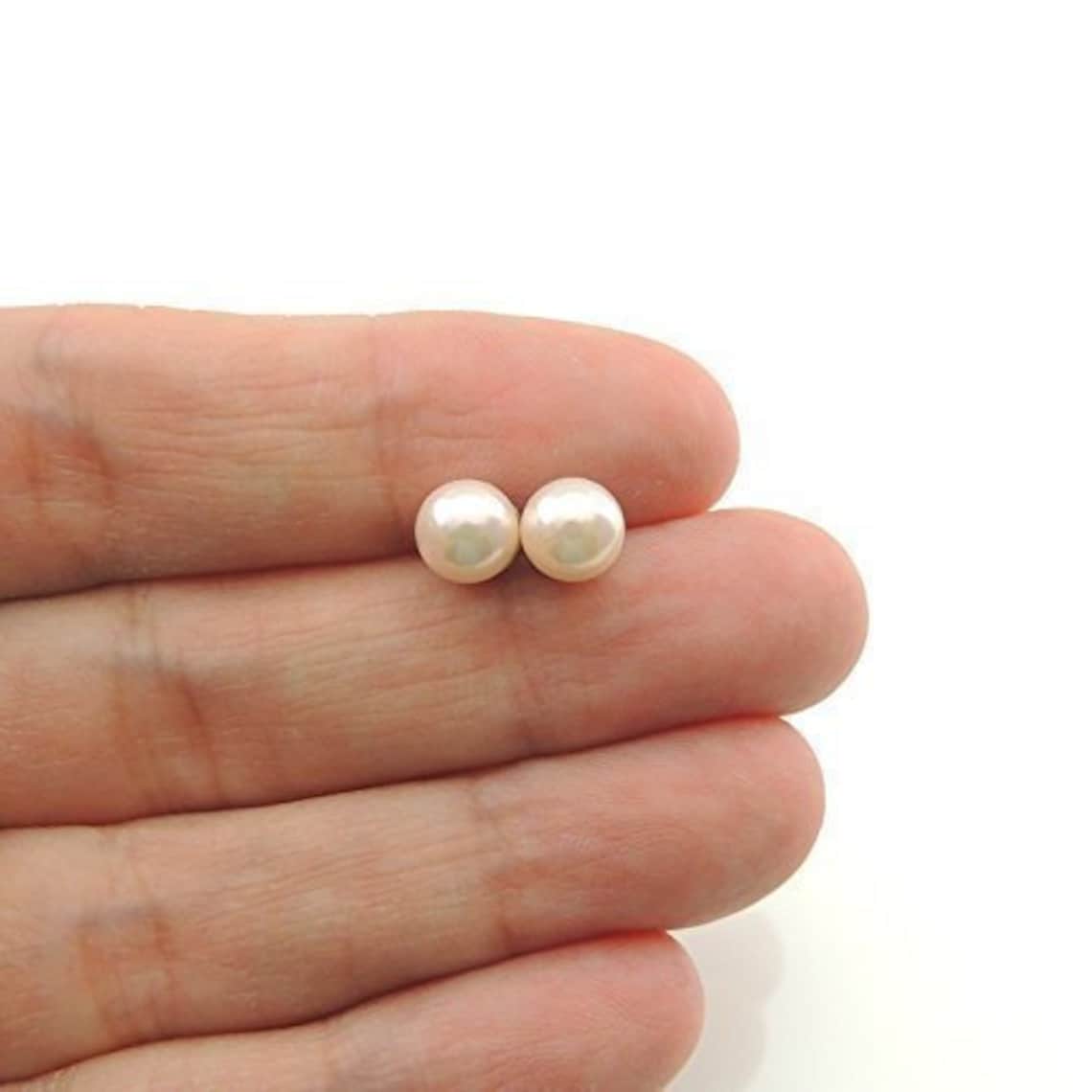 Invisible Clip On 6mm Simulated Shell Pearl Clip On Earrings Etsy