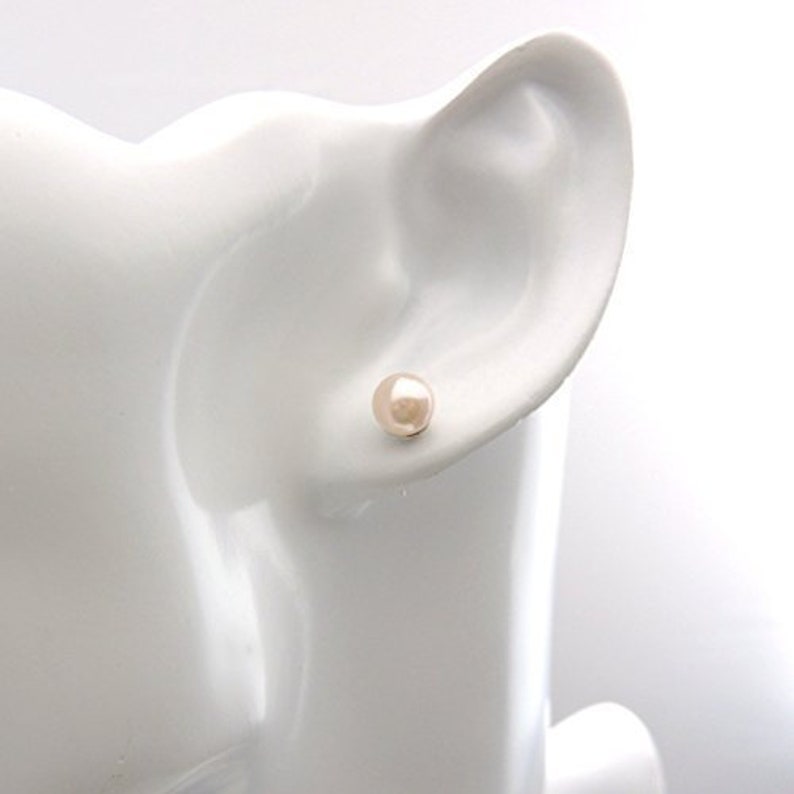 Invisible Clip on 6mm Simulated Shell Pearl Clip on Earrings Etsy