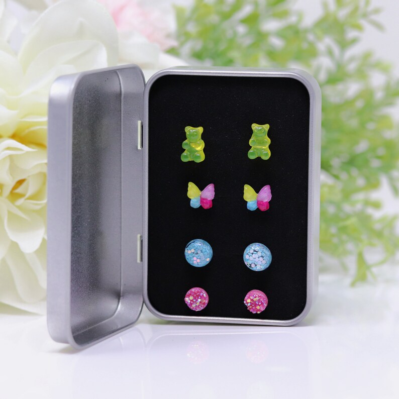 Gummy Bear Gift Set Metalfree Earrings Jewelry Tin Set of Etsy