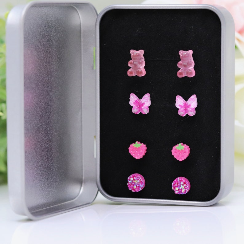 Gummy Bear Gift Set Metalfree Earrings Jewelry Tin Set of Etsy