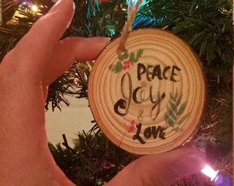 Peace Joy Love Christmas ornament