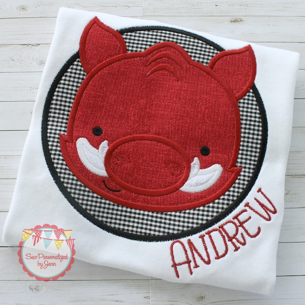 Razorback Applique Etsy