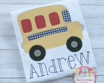 Personalized Appliqued School Bus Shirt, Back to School