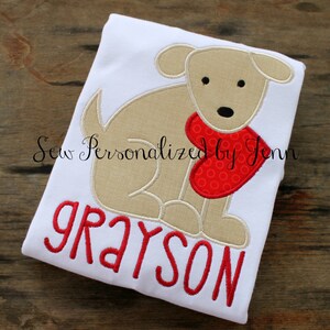 Boys Valentine Heart Puppy Dog Personalized Applique Shirt