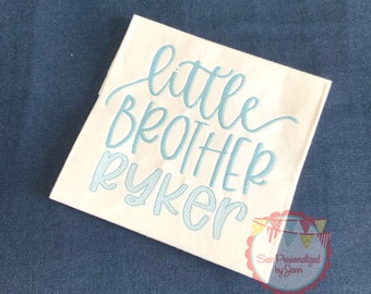 Boys Little Brother Shirt Embroidered Monogrammed Personalized Shirt