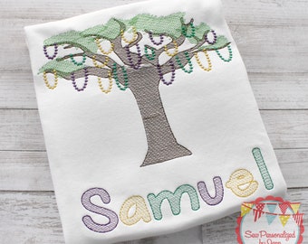 Boys Mardi Gras Beads Tree Personalized Shirt