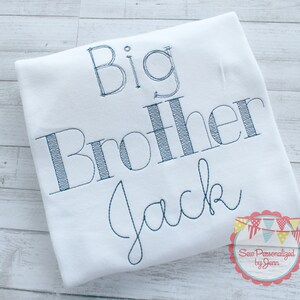 Boys Big Brother Shirt Vintage Style Monogrammed Personalized Shirt