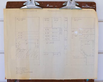 Blueprint of a Calliope Case, Vintage Working Drawing, McBride Piano Co, Unusual Wall Art